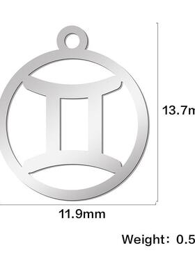 Teamer 12pcs Zodiac Floating Charms Stainless Steel Ge Aries