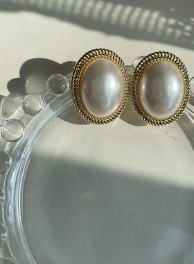 Imitation Pearl Zircon Retro Elegant Irregular Oval Square H