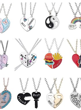 Fashion Best Friends Honey Love Couple Pendant Necklace 2 Pc