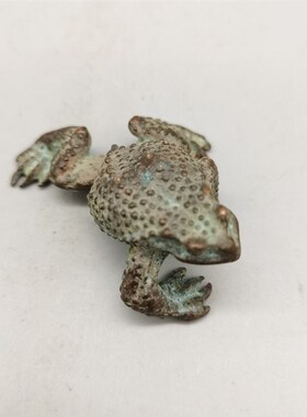 CHINA antique brass bronze fengshui Little toad Statue Metal