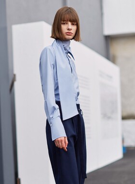 AEL spring women dusty blue shirt fashion long sleeve women