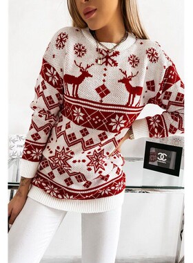 Womens Spring Pullover Sweater Vintage Long Sleeve Knitted