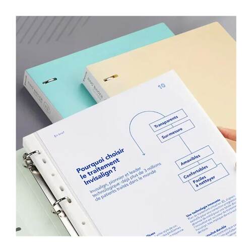 A4 Binder D-Type Punch Folder Office Storage File Ring Water - 图3