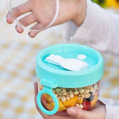 Overnight Oats Jar Container Portable Oatmeal Cups With Lids - 图0