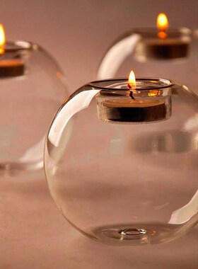 Transparent Glass Candle Holder Wedding Dinner Table Decorat