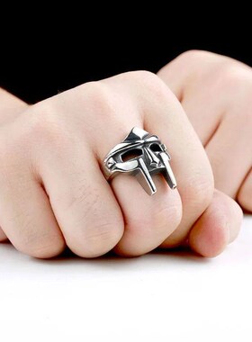 Goth Hip Hop MF DOOM Mask Rings For Men Gladiator Punk Style