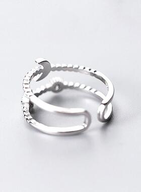 Simple Fashion Opening Ring For Women Retro Minimalist Doubl