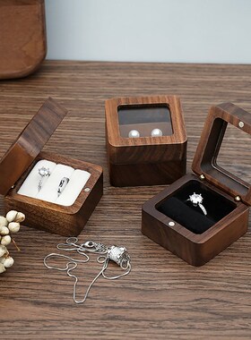 Vintage Wood Ring Holder Jewelry Box Organizer Marriage Wedd