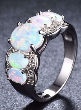 Ring Hot Five Oval Edge White Diamond Ring