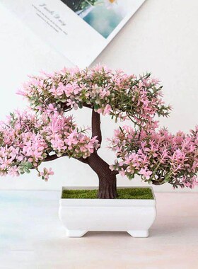 人造植物盆景小树盆栽假植物花P