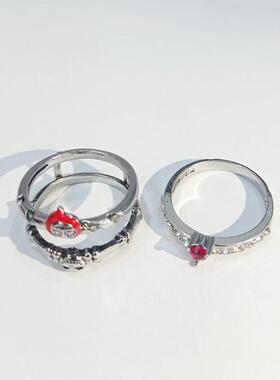 Boho Silver Color Heart CZ Crystal Wedding Rings for Women M