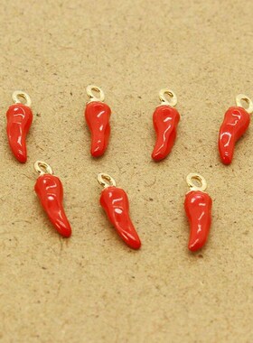 10pcs Red Small Pepper Food Earring Charms Cute Mini Crafts