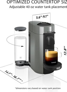 Vertuo Plus Coffee & Espresso Maker with Aeroccino Milk Frot