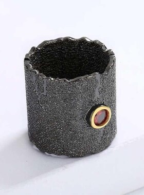 Exaggerated Unique Ring for Women Inlaid Red Zircon Rings Bl