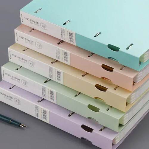 A4 Binder D-Type Punch Folder Office Storage File Ring Water - 图2