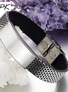 Brlet New Personality Mens Brlet Titanium Steel Glossy Leat