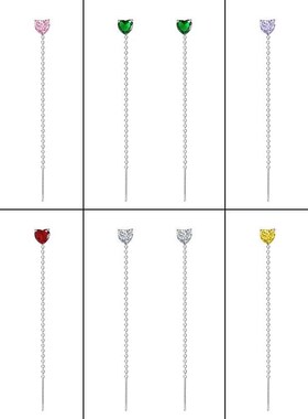 2023 New rend Small Color Zircon Ear Thread Tassel Ladies Ea