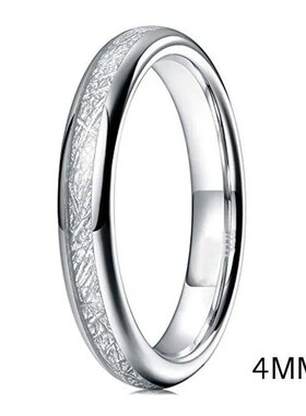 4mm 8mm Tungsten Carbide Wedding Ring Silver Color Polished