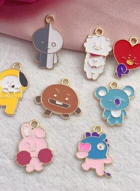 10 PCS Pack Alloy Drops Cute Animal Dog Charm Pendant Neckla