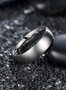 Tigrade 4/6/8mm Brushed Simple Silver/Black Color Titanium R