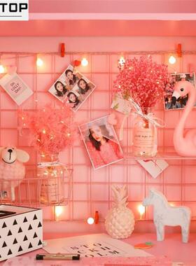 grid photo wall shelving room dormitory bedroom decoration