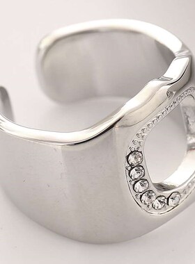 heart-shaped platinum-plated womens ring Ins style ring ni