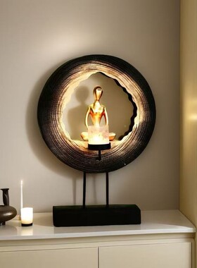 厂销售风化木佛烛台投影手工制作家民宿桌家面玄BCC关装饰像品摆