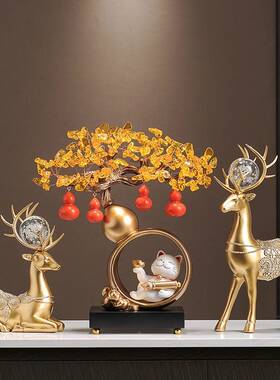 新中式葫芦招财摆件高JAG档客厅五电视柜装饰品公办室福乔迁新居