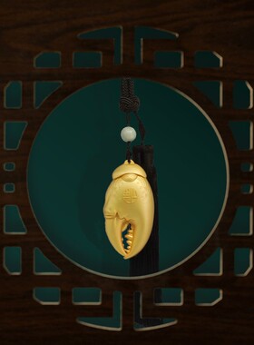 手里有钱手件铜螃蟹夹钳手把玩桌面螃蟹夹摆件挂创件中式意铜聚财