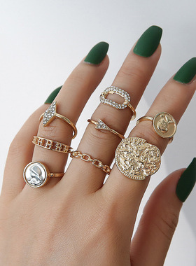 Finger Rings Set Women Knuckle Rings Female Jewelry 戒指套装