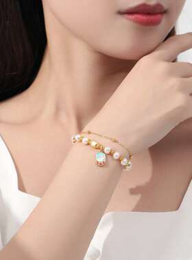 New Benmingnian Rabbit Brlet Womens Double-layer Pearl Brle