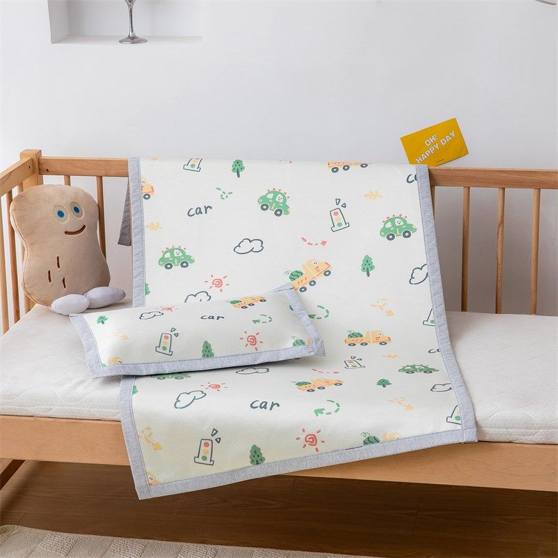 类母婴级夏季儿童凉席可爱卡通幼儿园冰丝席两件空调席可机洗,淘宝优惠券,粉丝福利购,淘宝优惠卷