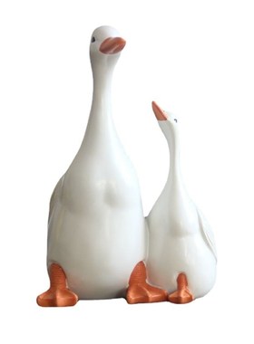 花园摆件仿真母子鸭子树脂工艺品摆件庭院装饰微景观桌面公摆件