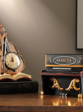 复古怀旧工艺品客厅房间书柜钢琴小摆件酒柜装饰品办公室家居摆设