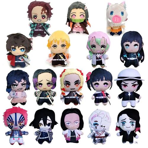 15cm Japan Anime Demon Slayer Akaza Rui Iguro Obanai Tanjiro - 图0