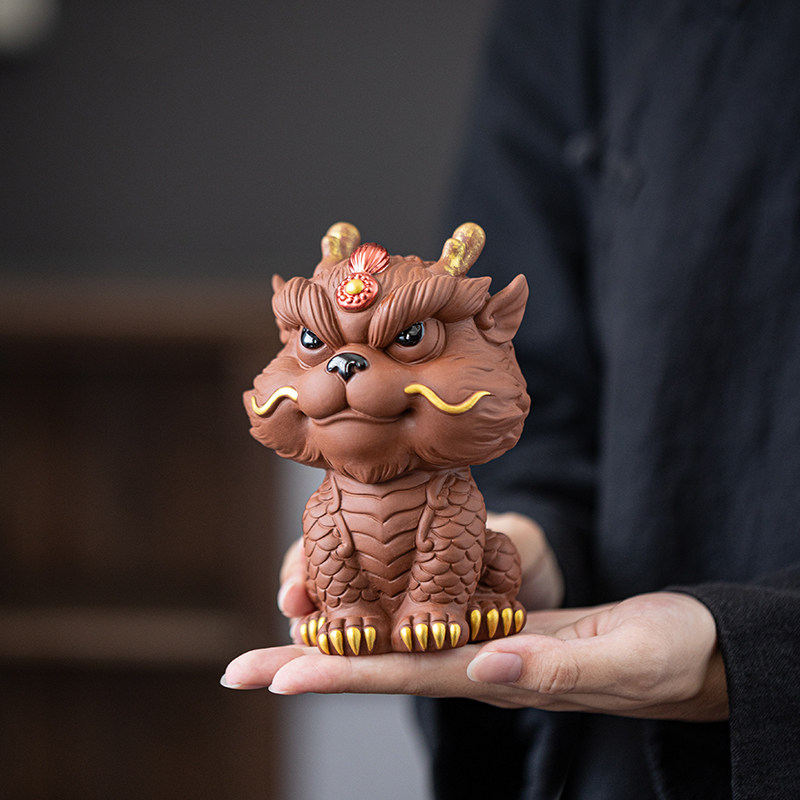 紫砂招财貔貅摆件一对家用客厅博古架办公室茶桌面茶宠装饰工艺礼,淘宝优惠券,粉丝福利购,淘宝优惠卷