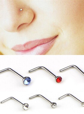 spring 假无洞鼻环夹贴鼻钉小钻 超闪 nose Rings Studs tongue