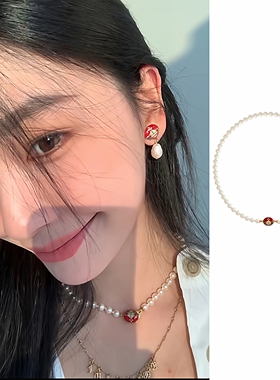 高品质lisa同款土星搪瓷珍珠项链