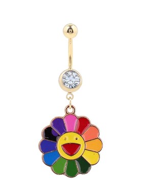 1PC Stainless Steel Crystal Belly Button Ring Dangle Fashion