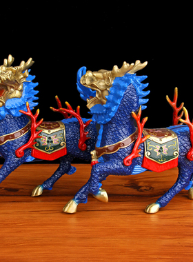 铜麒麟摆件一对大号铜火麒麟 麒麟家居饰品工艺摆设