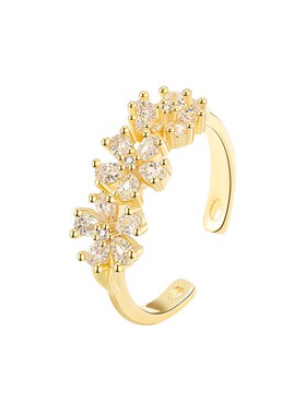 Zircon Daisy Ring Fashionable Open Adjustable Finger Ring fo