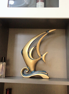 招财乘风破浪装饰摆件家居创意客厅电视办公桌摆设欧式酒柜装饰品