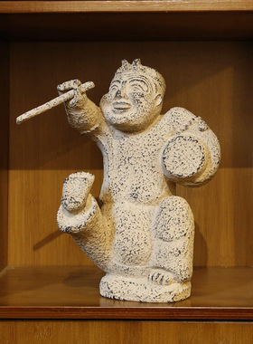 仿古董文物家居多宝阁装饰品工艺品书房文化博古架人物酒柜架摆件