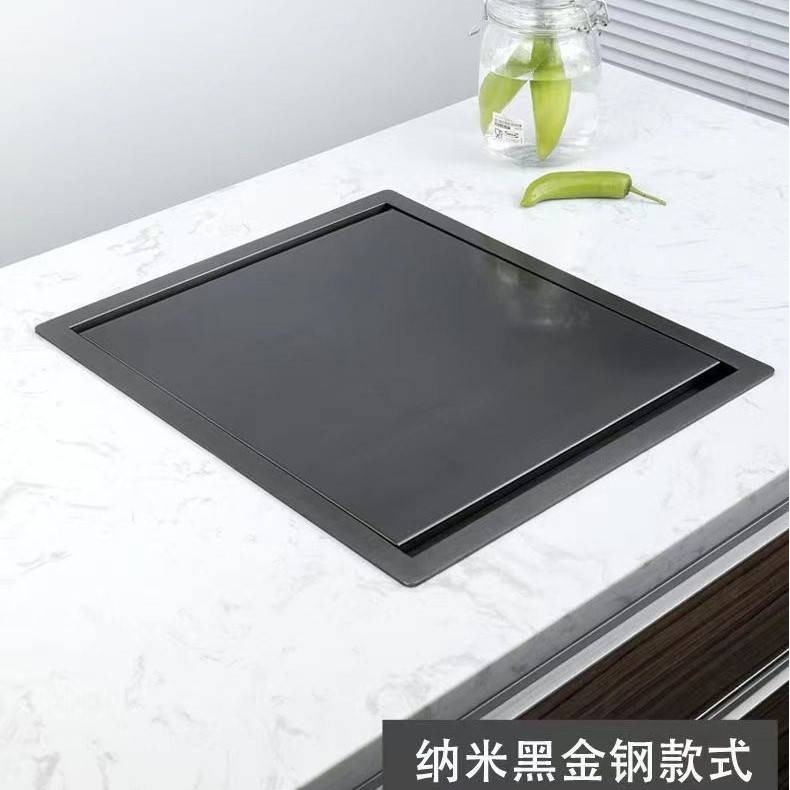 隐藏式智能静音不锈钢盖板盆厨房水槽吧台岛台水槽折叠水龙头单盆,淘宝优惠券,粉丝福利购,淘宝优惠卷