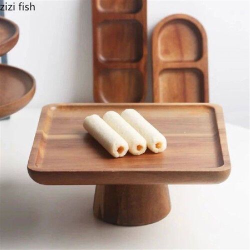 Solid Wood High Footed Dessert Plate Display Stand Cake - 图3