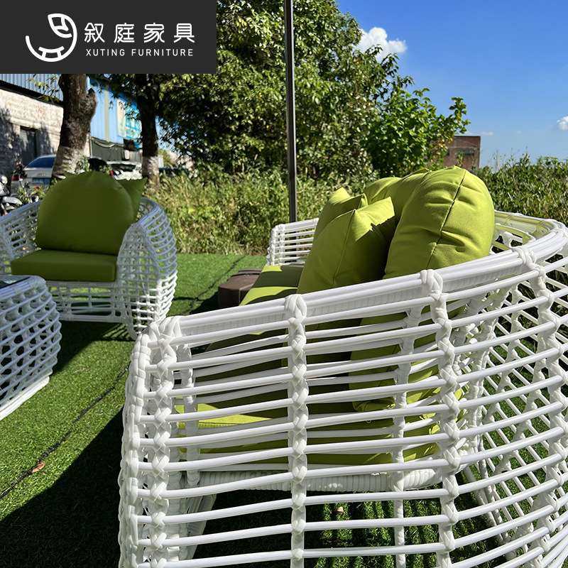 叙庭户外简约休闲藤编沙发室外花园庭院外摆家具防水防晒单人藤椅,淘宝优惠券,粉丝福利购,淘宝优惠卷