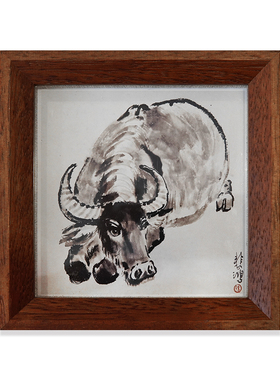 马到成功十二生肖办公桌牀头柜实木摆台装饰品画框挂墙家居装饰画