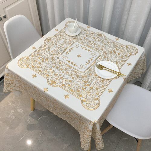 正方形桌布防水防油防滑免洗pvc塑料餐桌布台布田园家用八仙桌布 - 图1
