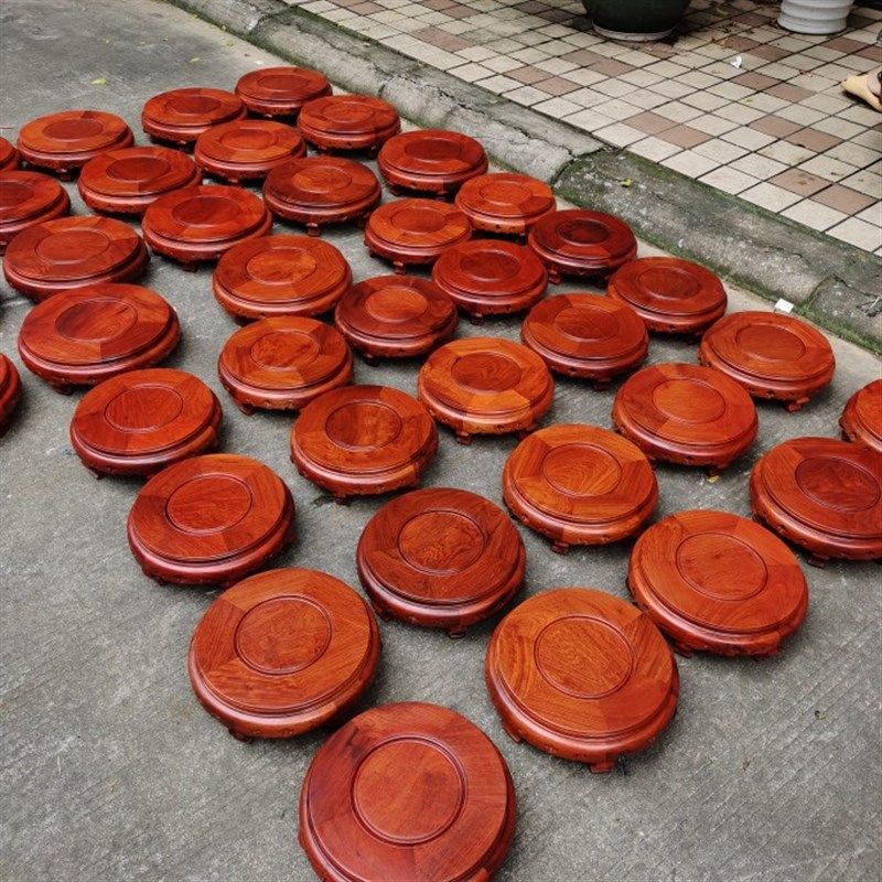 大果紫檀红木底座圆形实木奇石底座摆件架子花瓶底座缅甸花梨木,淘宝优惠券,粉丝福利购,淘宝优惠卷