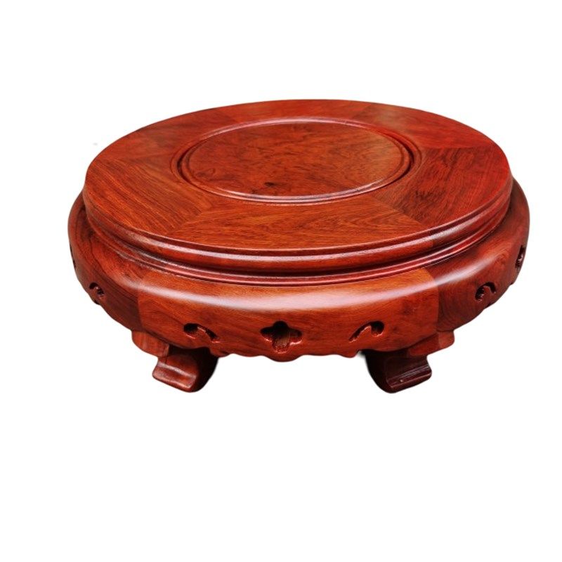 大果紫檀红木底座圆形实木奇石底座摆件架子花瓶底座缅甸花梨木,淘宝优惠券,粉丝福利购,淘宝优惠卷